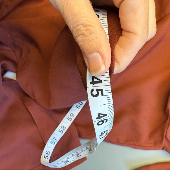 Frank & Oak Burnt Sienna Button-Down Collared Tie-waist Knee-length Dress Large - Picture 10 of 10